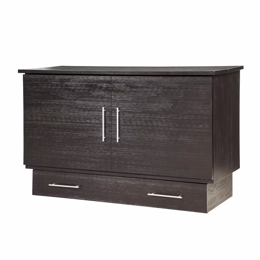 Creden-ZzZ Brushed Espresso/Coffee Cabinet Bed Queen Size