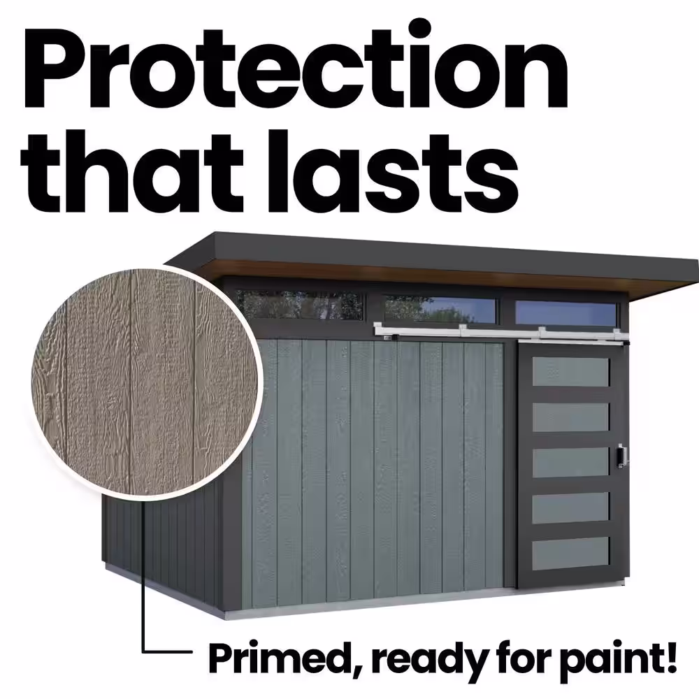 None Installed Halcyon 8 ft. x 12 ft. Wooden Shed with Metal Roof