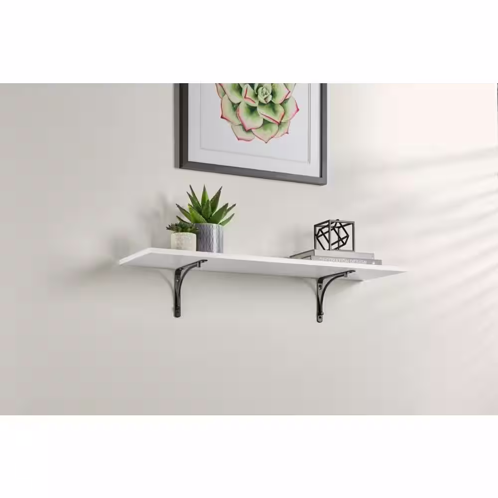 Everbilt 6 in. x 8 in. Black Classic Arch Steel Shelf Bracket