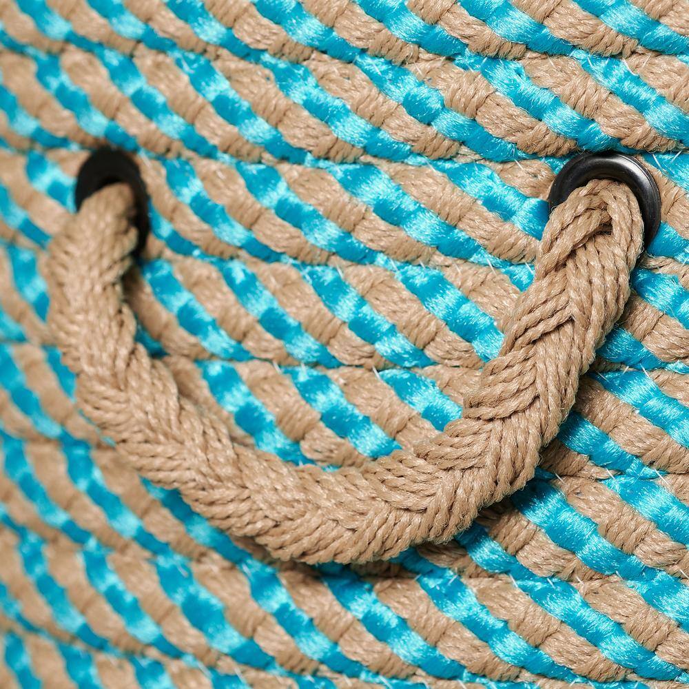 Colonial Mills Cabana Woven Aqua Round Hamper 17 in. x 17 in. x 22 in.