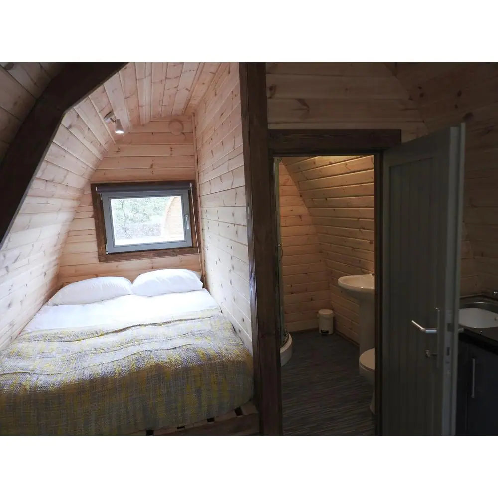 Hud-1 EZ Buildings Non Professionally Installed Campers Pod D 10 ft. W x 13 ft. D Pod Style Log Cabin Kit