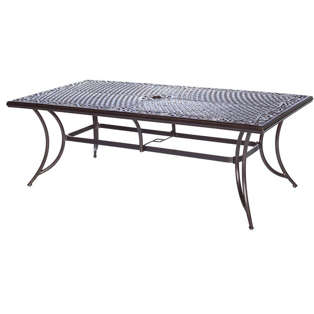 Hanover Traditions 9-Pc Aluminium Rectangular Patio Dining Set with Six Dining Chairs, Two Swivel Rockers & Natural Oat Cushions