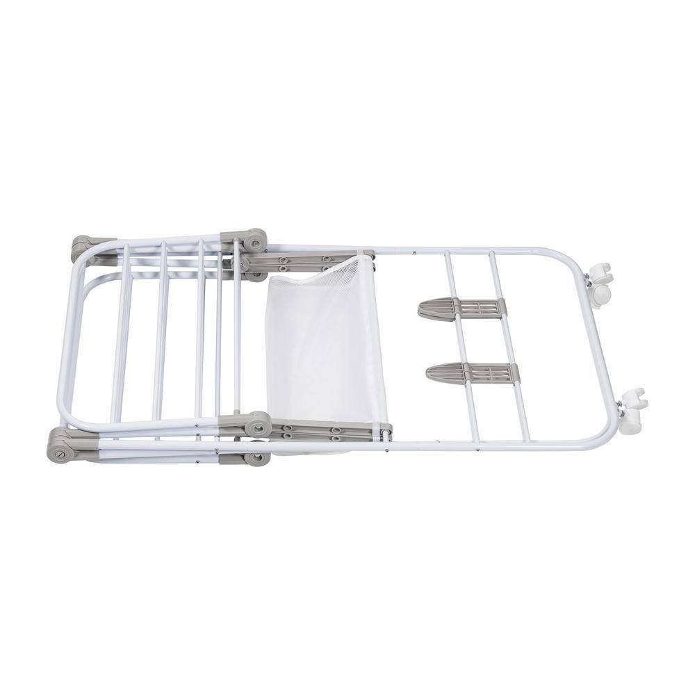 Honey-Can-Do 23.5 in x 38.5 in. White Steel Rolling Folding Wing Drying Rack