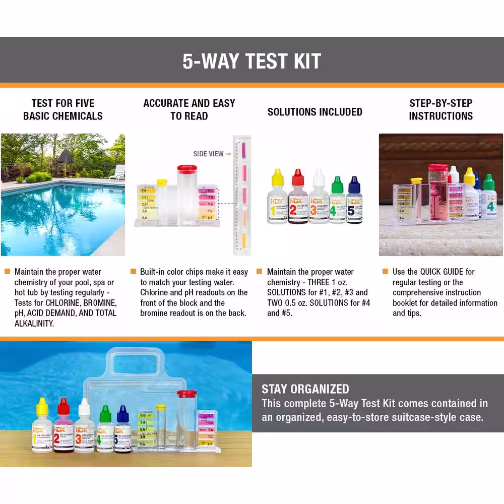 HDX 5-Way Swimming Pool and Spa Test Kit