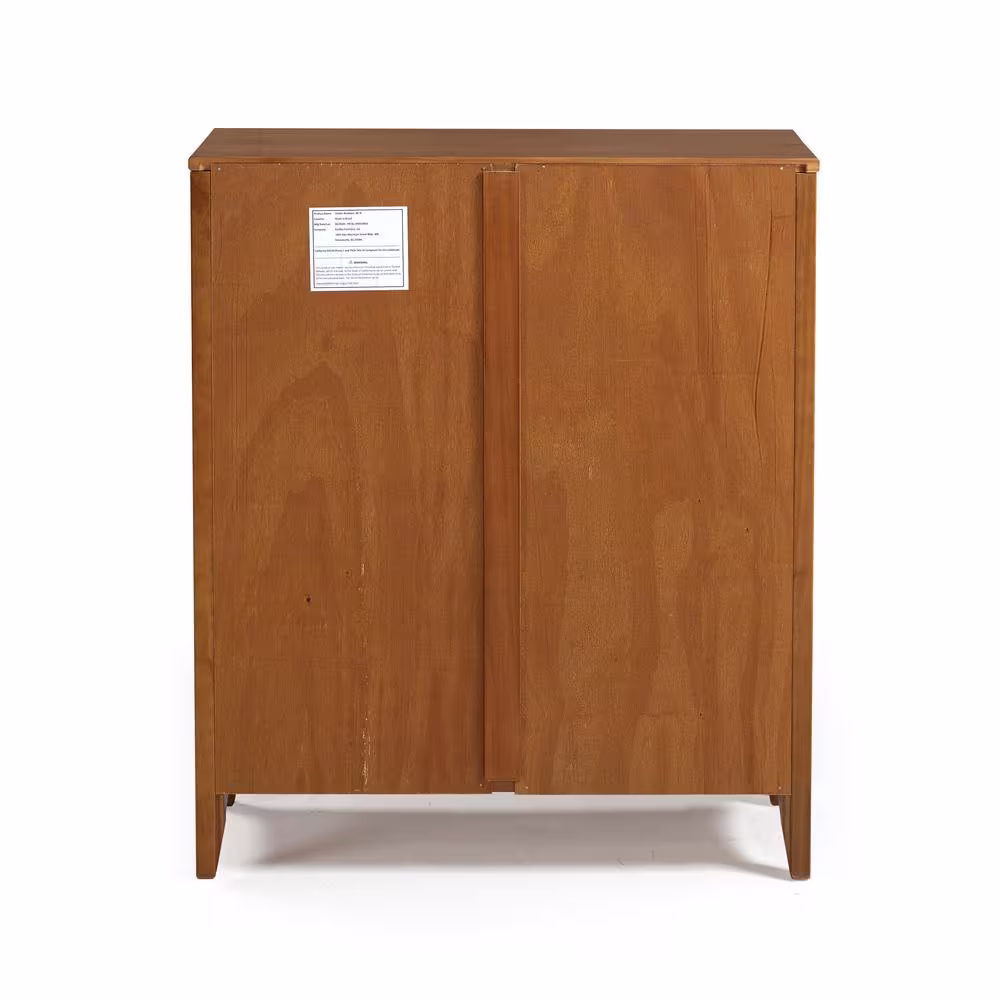 Camaflexi Shaker Style 36 in. Cherry Wood 3-shelf Standard Bookcase with Adjustable Shelves