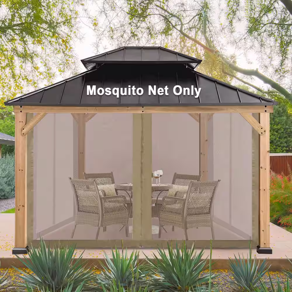 CoastShade 8 ft. x 8 ft. Canopy Mosquito Netting Screen Cream