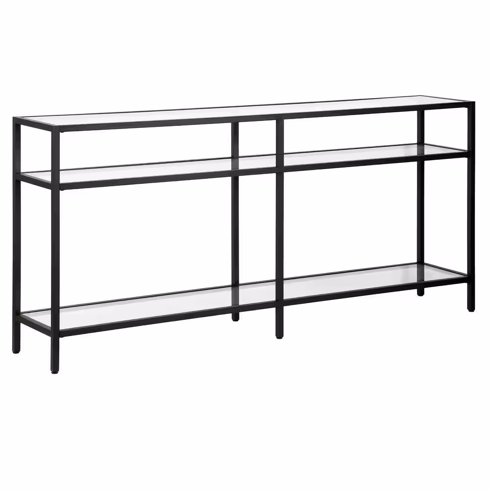 Meyer&Cross Sivil 64 in. Blackened Bronze Rectangle Glass Console Table
