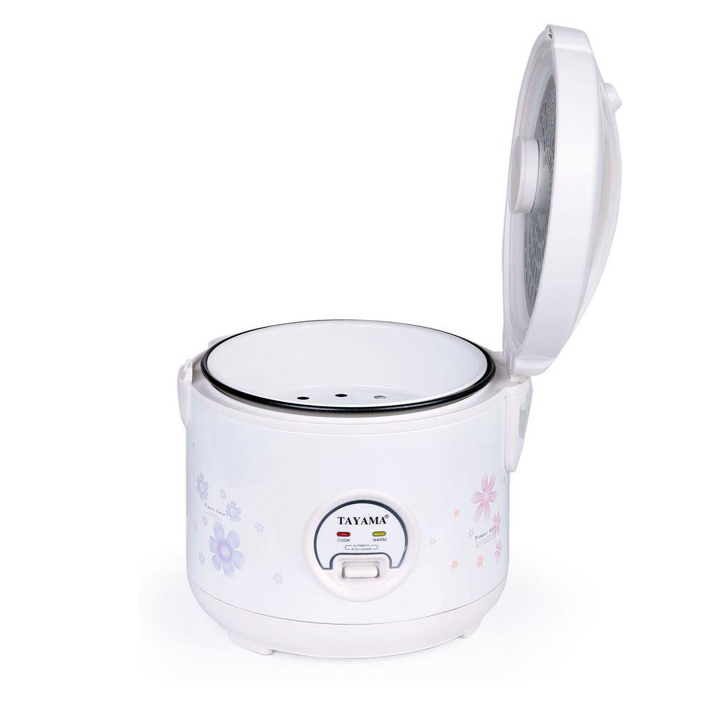 Tayama 20-Cup White Rice Cooker with Steamer and Non-Stick Inner Pot
