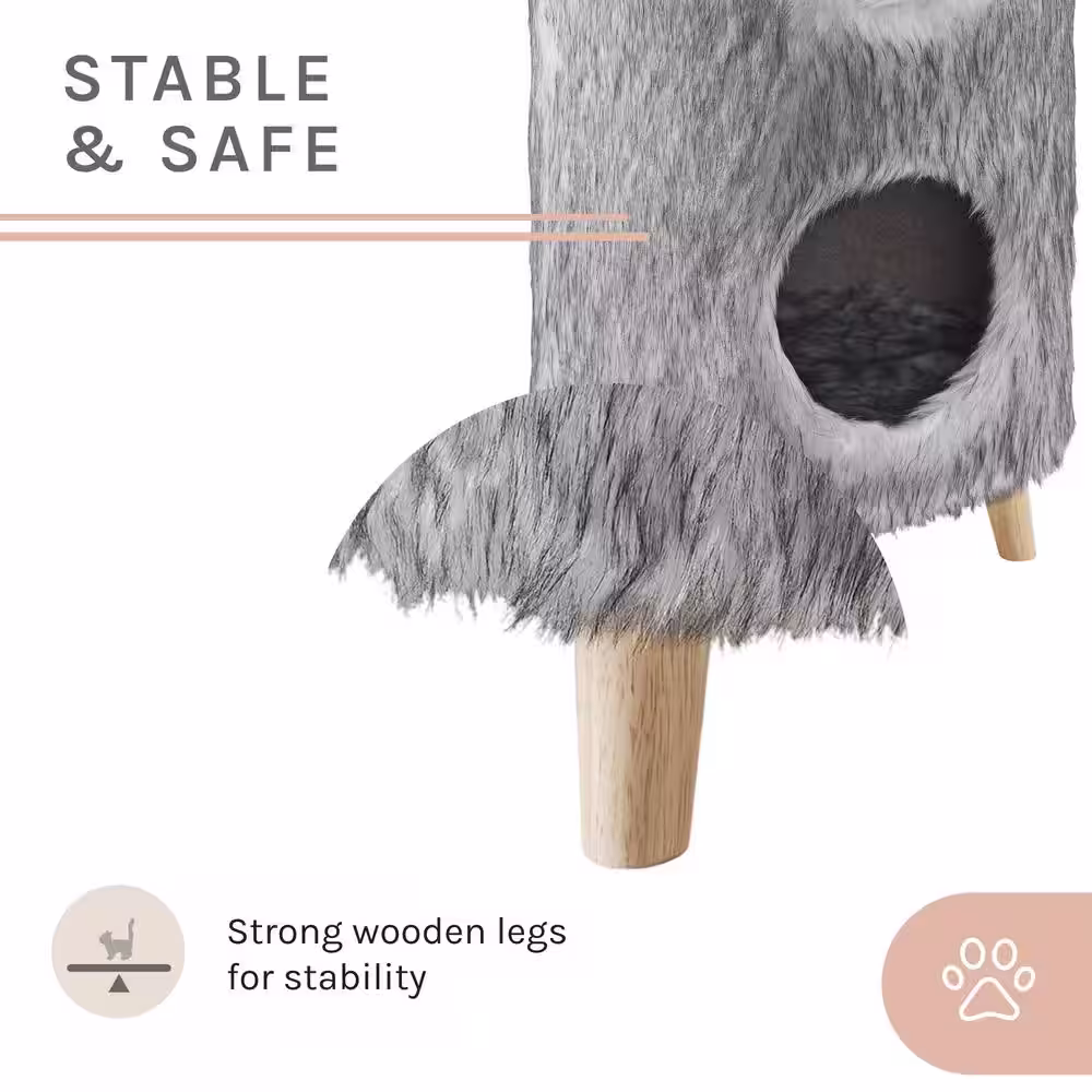 Sam's Pets Pufak 27 in. Gray Cat Tree Cylinder