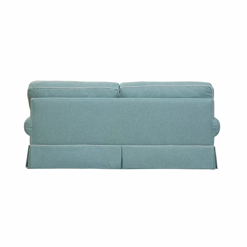 American Furniture Classics Coastal Aqua Collection 90 in Wide Aqua Blue Solid Fabric Queen Sofa Bed