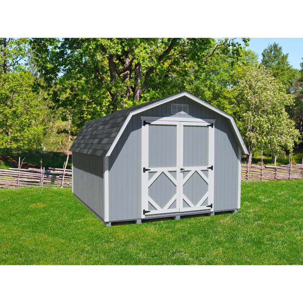 LITTLE COTTAGE CO. Classic Gambrel 12 ft. W x 14 ft. D Wood Shed Precut Kit with 4 ft. Sidewalls without Floor (168 sq. ft.)