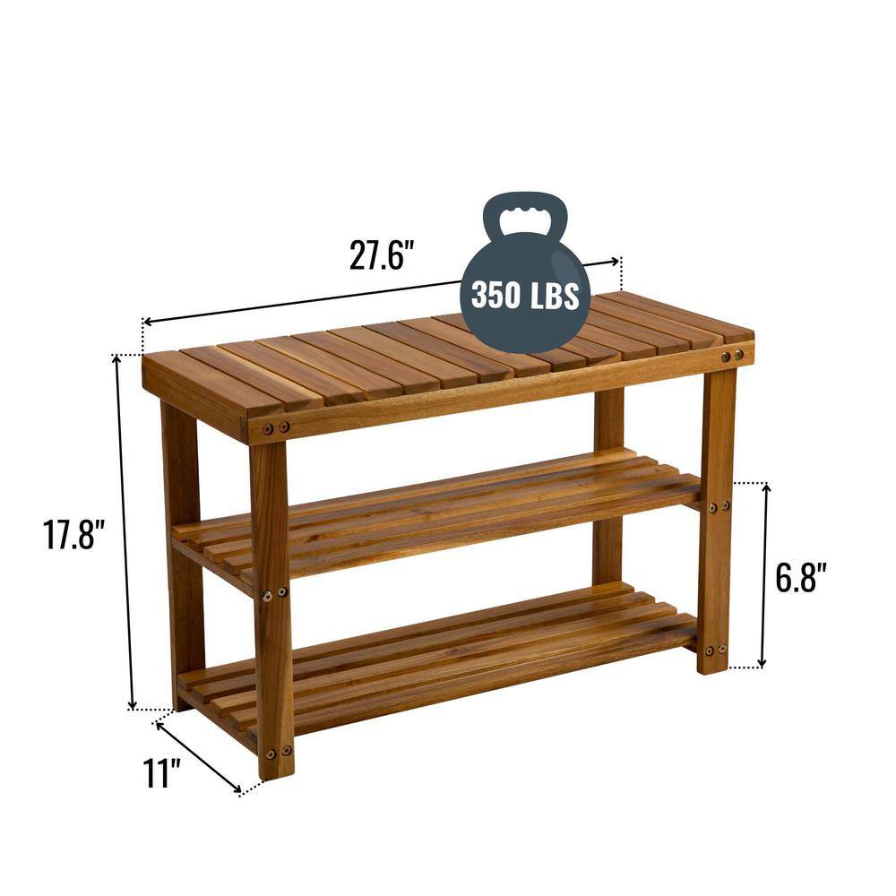 wetiny 18 in. H x 11 in. W x 28 in. D Wood Shoe Rack Bench Strong Weight Bearing Upto 350 lbs. Best Ideas