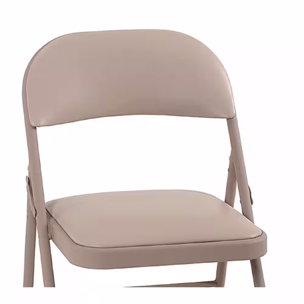 Cosco Antique Linen Vinyl Seat Stackable Folding Chair (Set of 4)