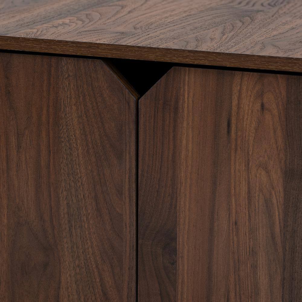 Baxton Studio Jasper Walnut Wood Cat Litter Box Cover House