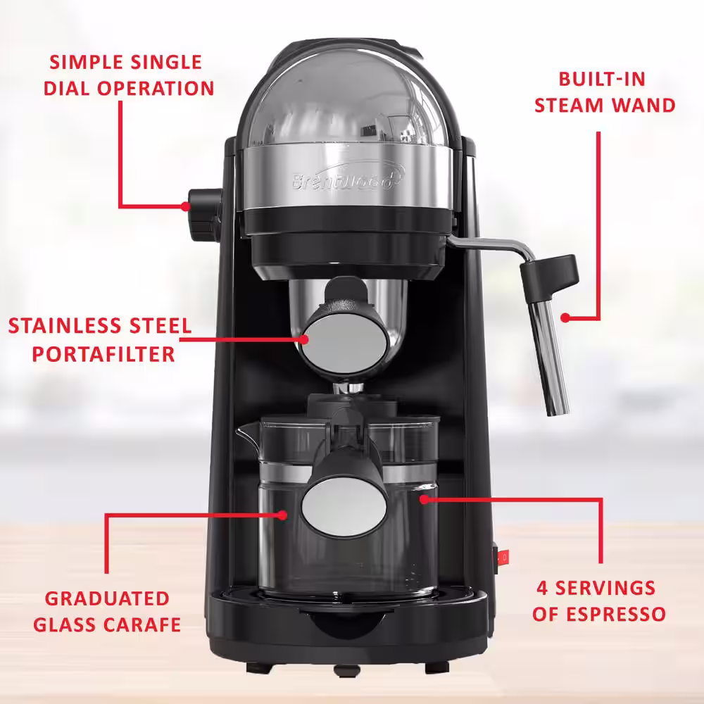 Brentwood GA-135BK Espresso and Cappuccino Maker in Black