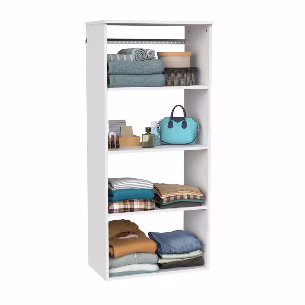 ClosetMaid Style+ 25 in. W White Hanging Wood Closet Tower