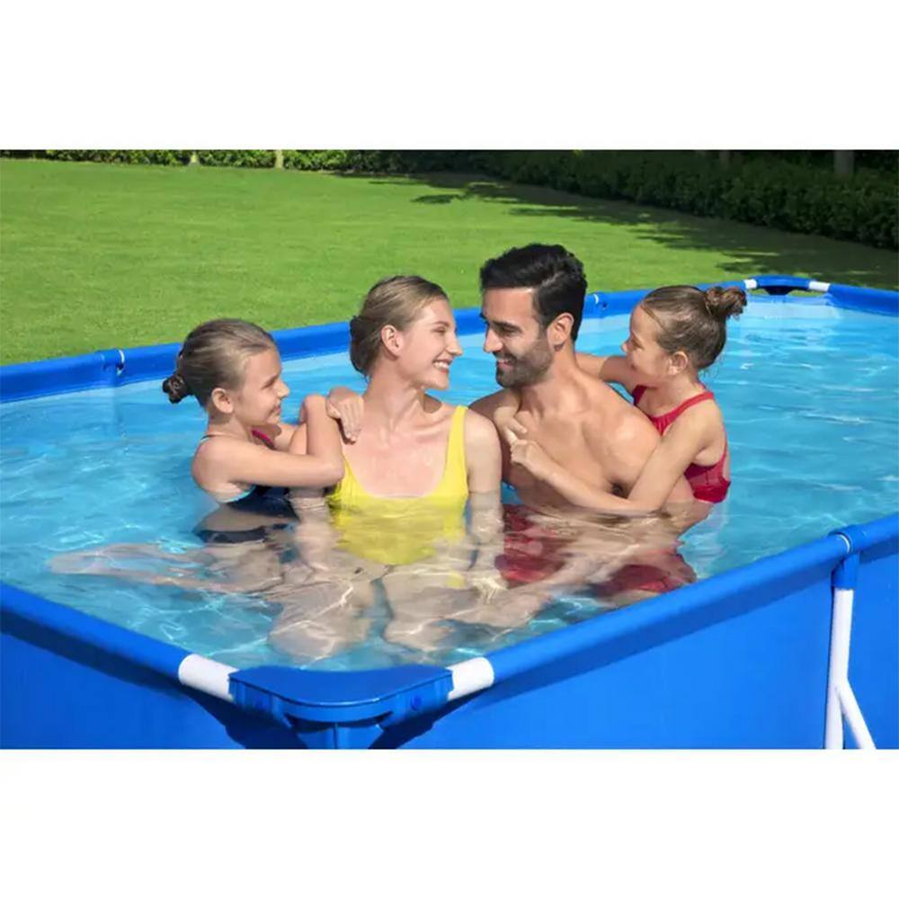 Bestway Pro 13 ft. x 7 ft. Rectangular 32 in. Deep Metal Frame Above Ground Swimming Pool