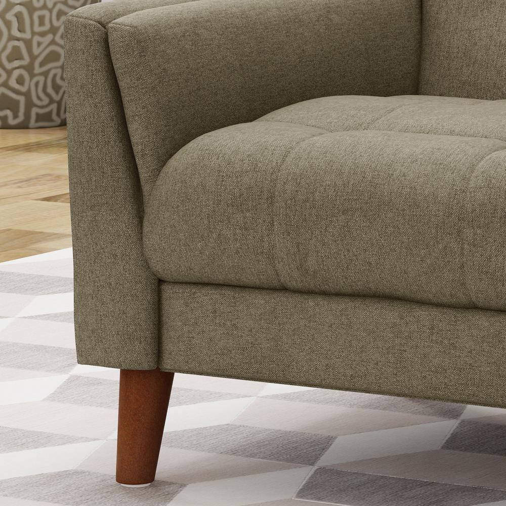 Noble House Candace Mid-Century Modern Tufted Mocha Fabric Armchair