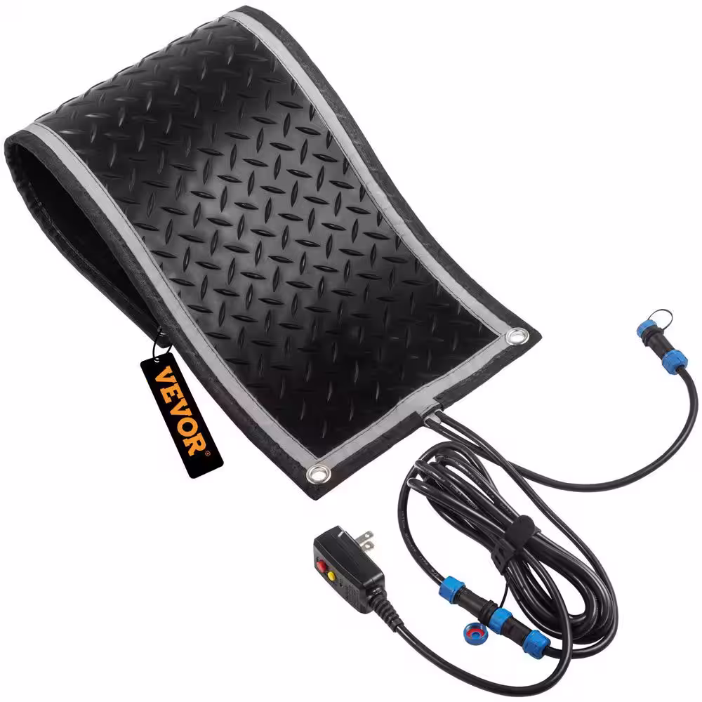 VEVOR Snow Melting Mat 10 in. x 30 in. 3 in/h Melting Speed Heated Outdoor Mats for Winter Entrances No-Slip Rubber