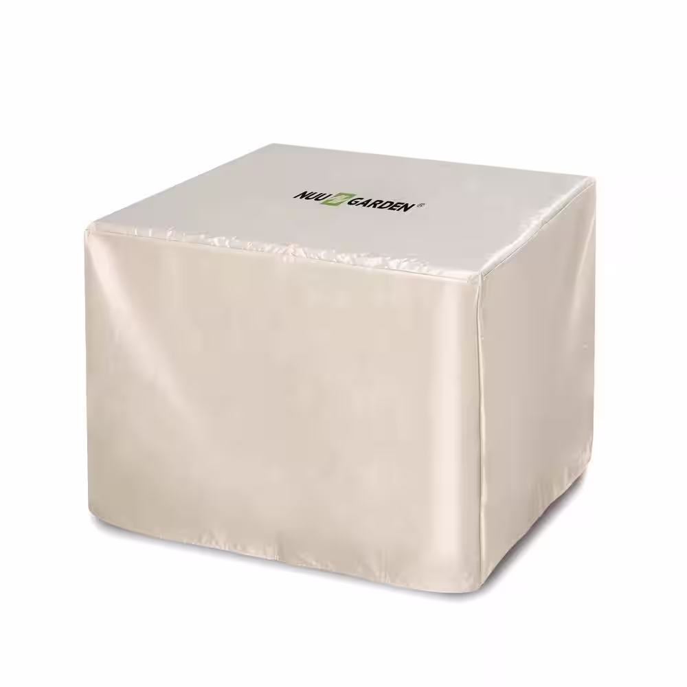 Nuu Garden 40,000 BTU 30 in. x 24 in. Square Wicker-like Iron Propane Gas Fire Pit Table with Cover, Ceramic Top and Lava Rocks