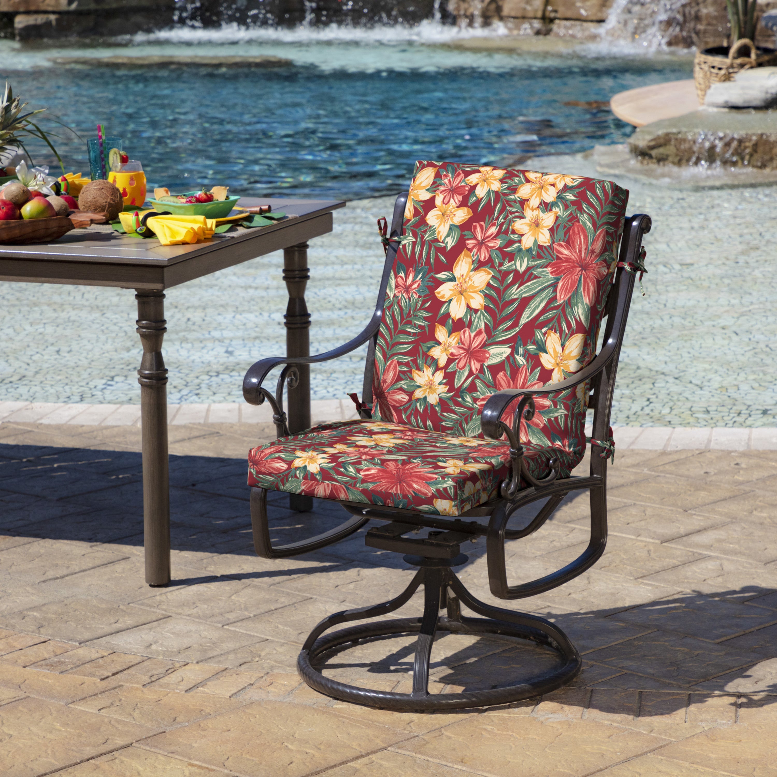Arden Selections Outdoor Dining Chair Cushion 20 x 20, Ruby Clarissa