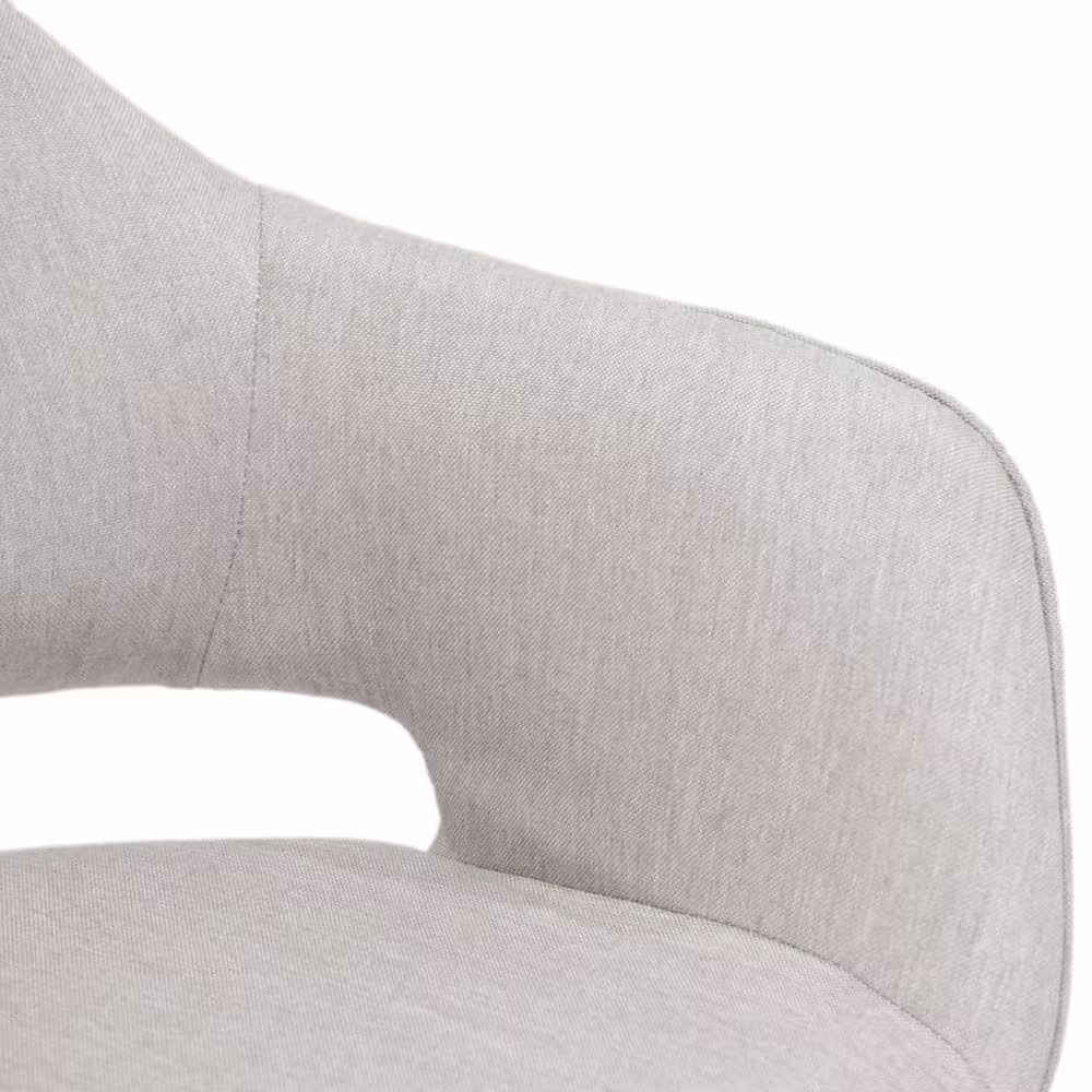 Glamour Home Adel Modern Beige Arm Chair Dining Chair with Beech Legs (Set of 2)