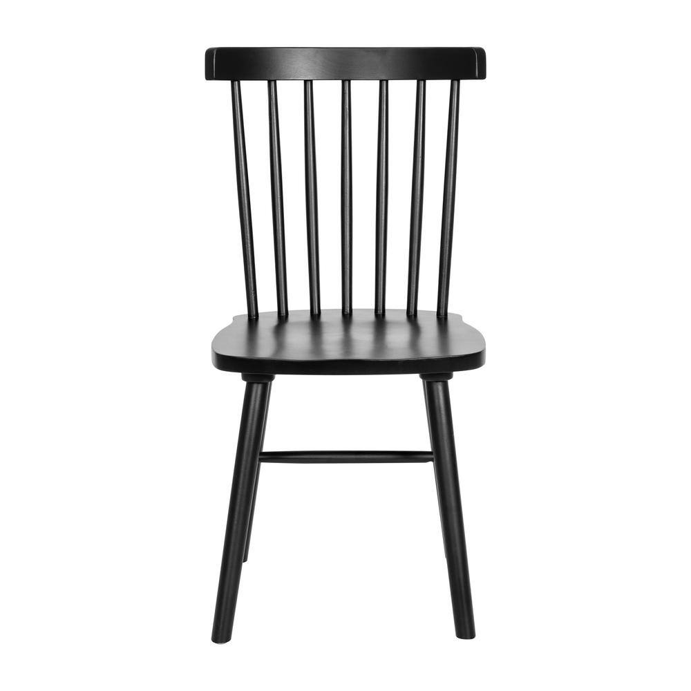 None Black Wood Dining Chair