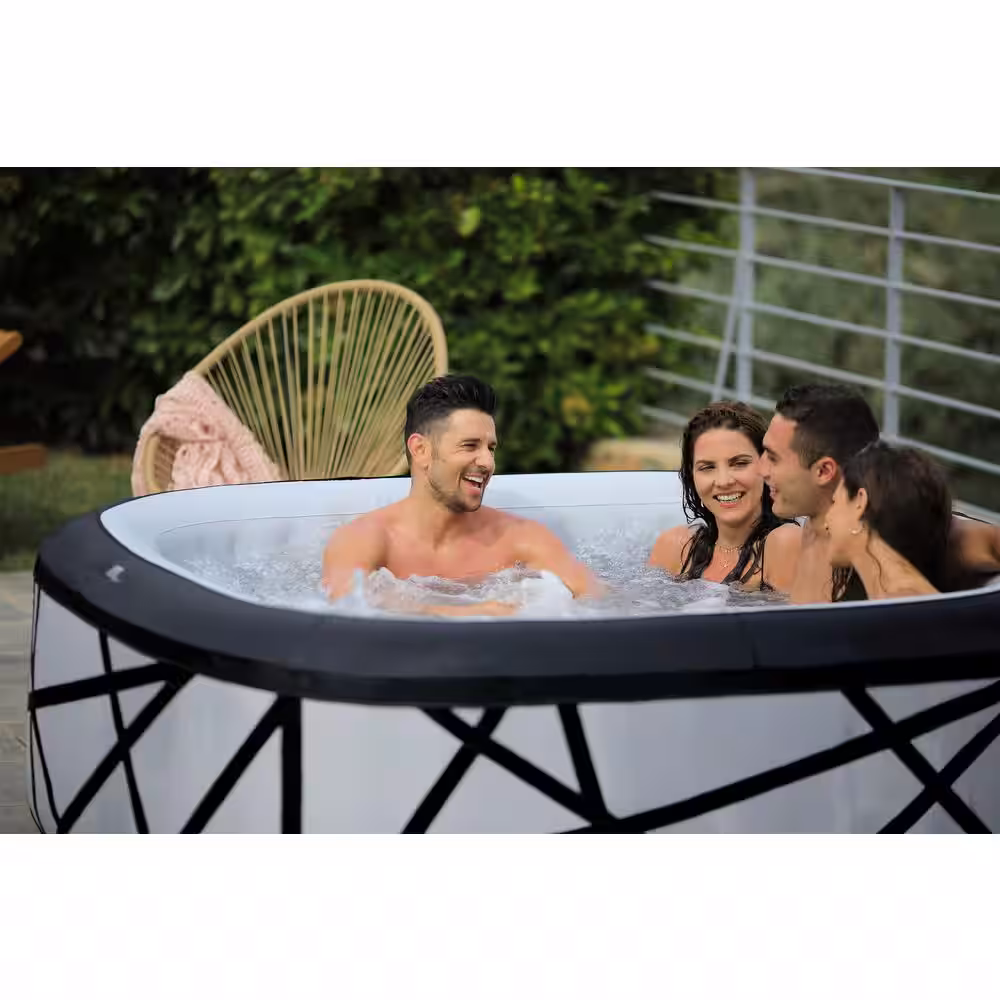 M SPA Premium Series SOHO 6-Person 132 Air Bubble Massage Inflatable SQUARE Hot Tub Integrated ONE Unit Child Safety Lock
