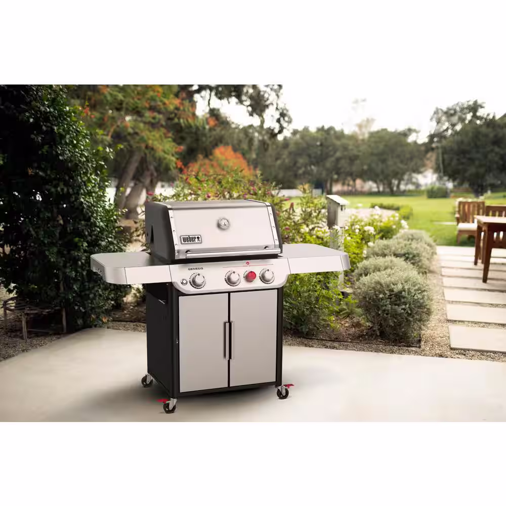 Weber Genesis Smart SX-325s 3-Burner Natural Gas Grill in Stainless Steel with Smart Technology
