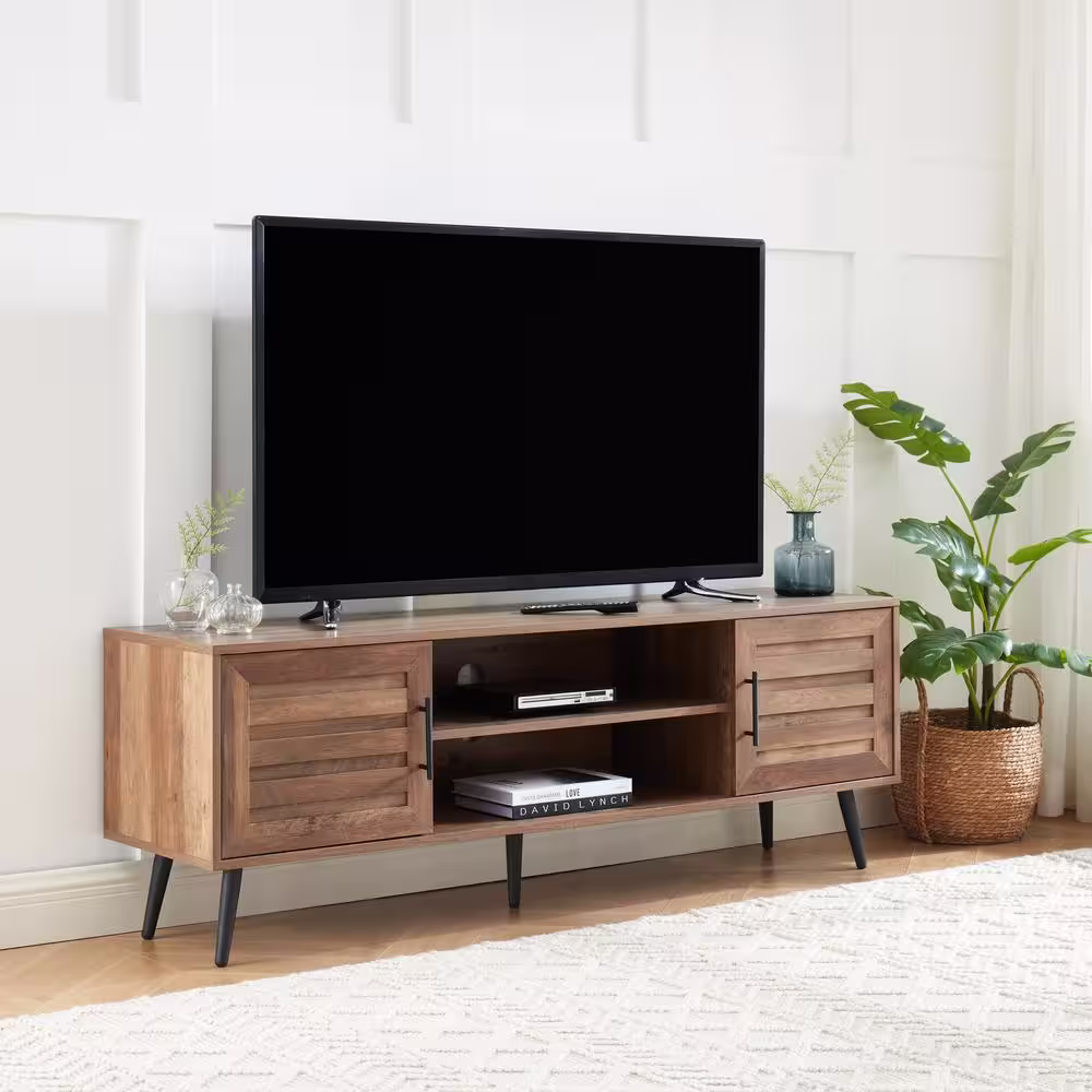 None 59 in. TV Stand For Tvs Up To 70 in. Rustic Oak
