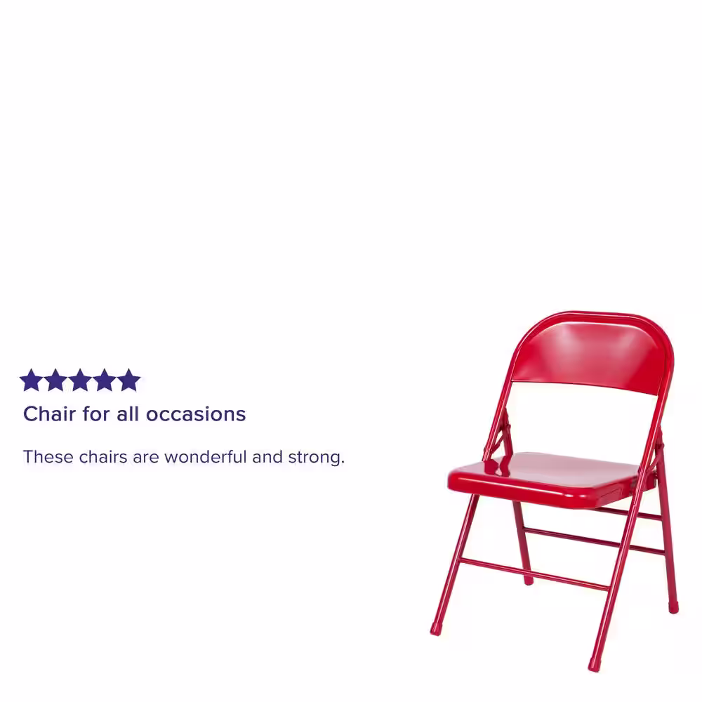 Carnegy Avenue Red Metal Folding Chair (4-Pack)