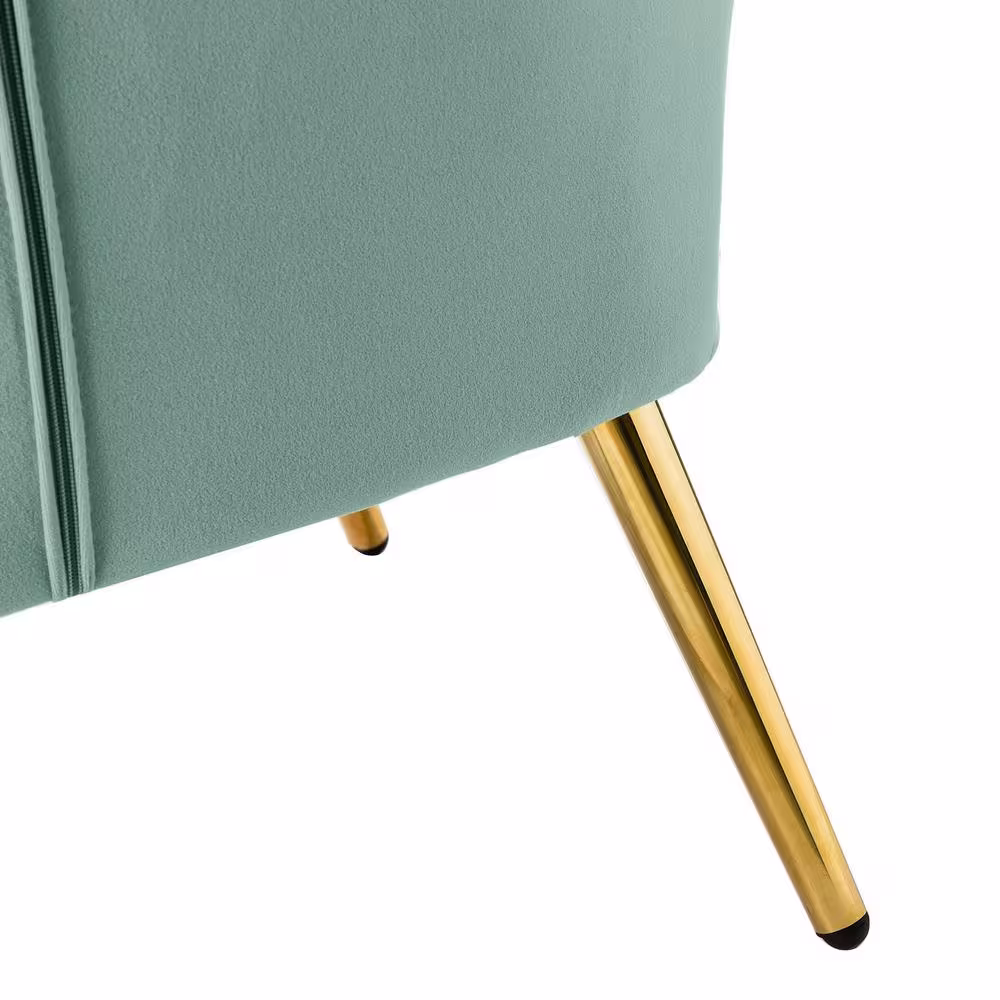 JAYDEN CREATION Jacob Sage Accent Arm Chair with Tufted Back (Set of 2)