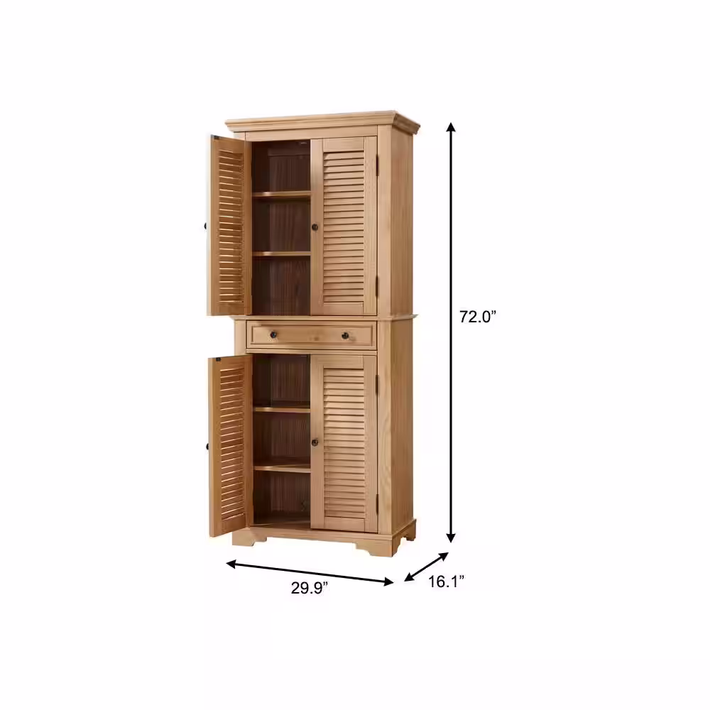 Home Decorators Collection Patina Food Pantry Cabinet with Shutter Doors and Adjustable Shelves