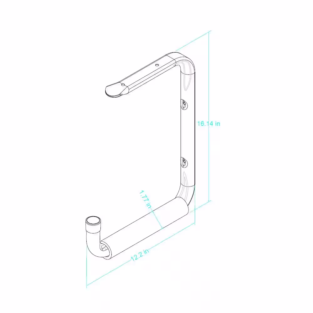 Everbilt 2-in-1 Heavy Duty Wall Mounted Steel Padded Shelf Hanger and Tool Holder in Gray 50 lbs
