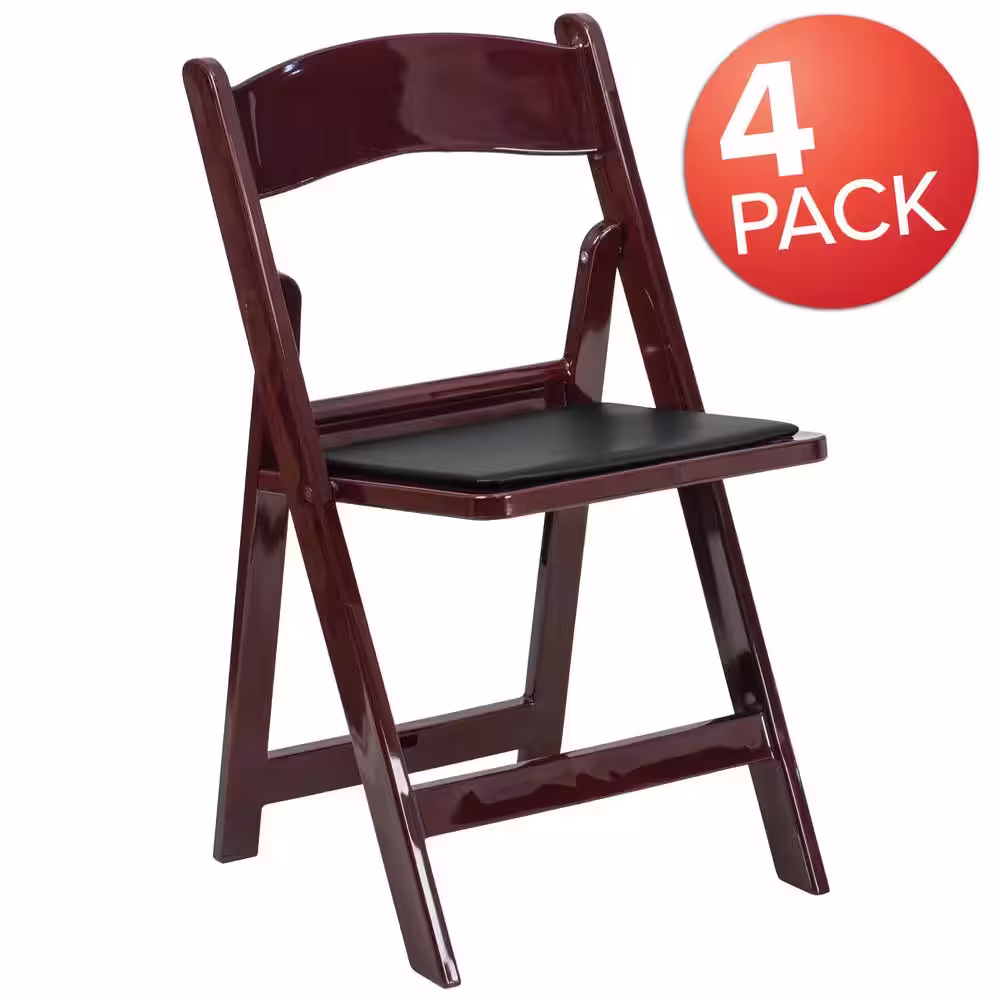 Carnegy Avenue Red Mahogany Resin Folding Chair (Set of 4)