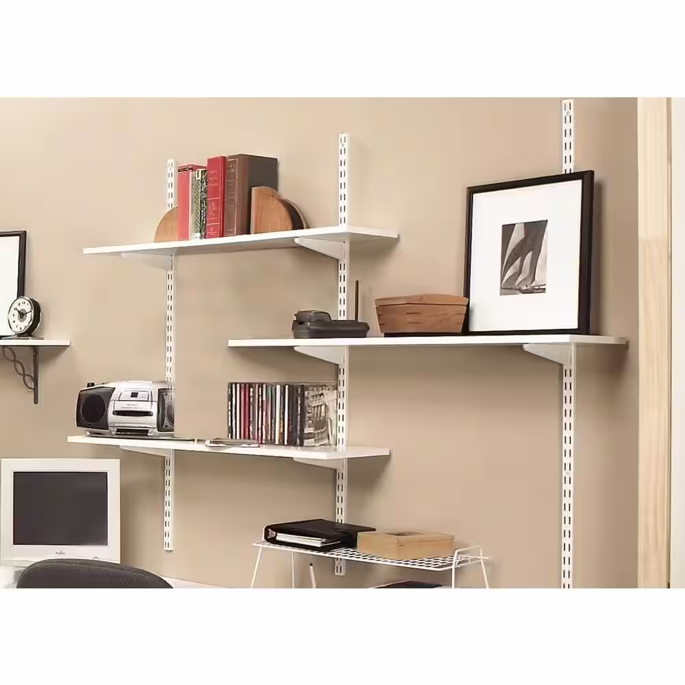 Rubbermaid White Laminated Wood Shelf 12 in. D x 72 in. L