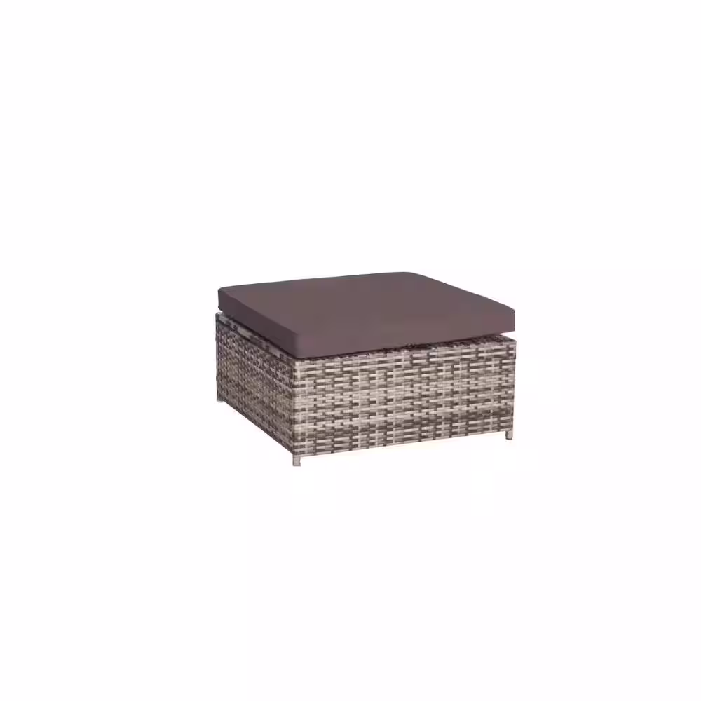 maocao hoom Brown Wicker Patio Conversation Set with Brown Cushions (6-Piece)