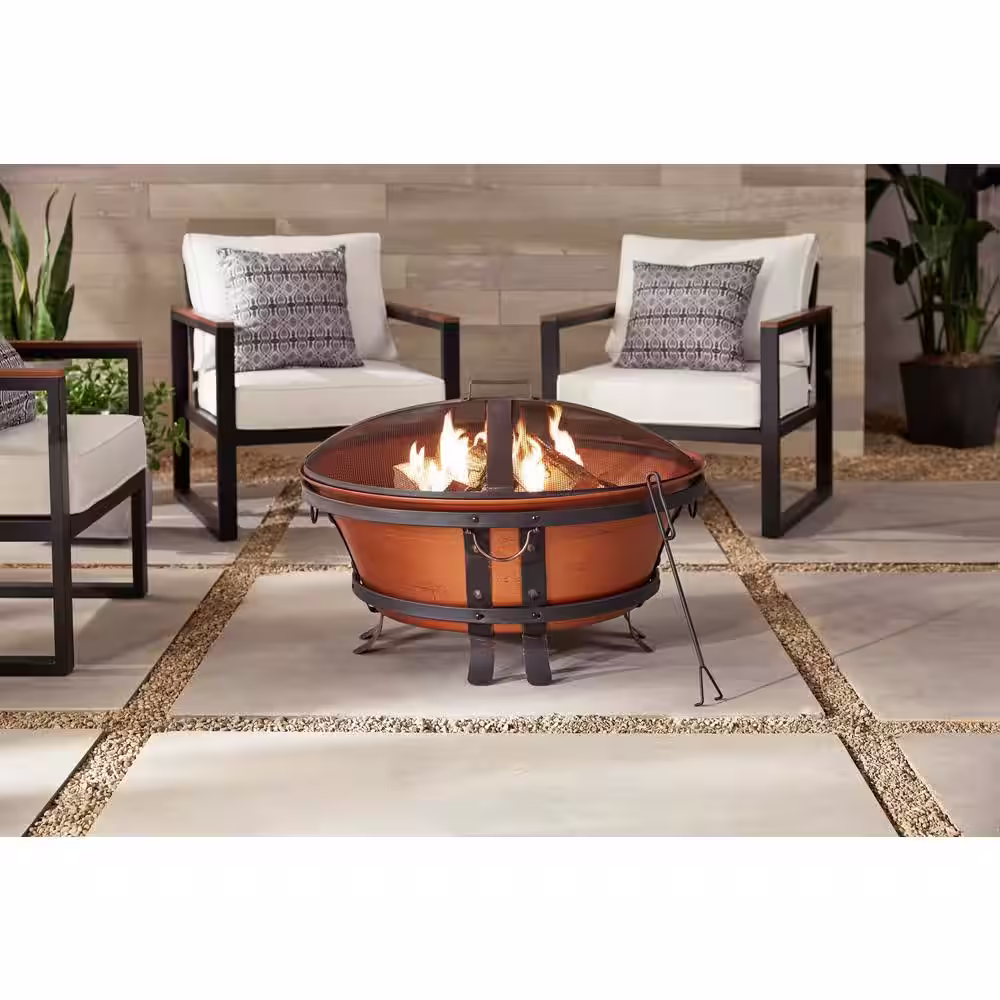 Hampton Bay 34 in. Whitlock Cast Iron Fire Pit