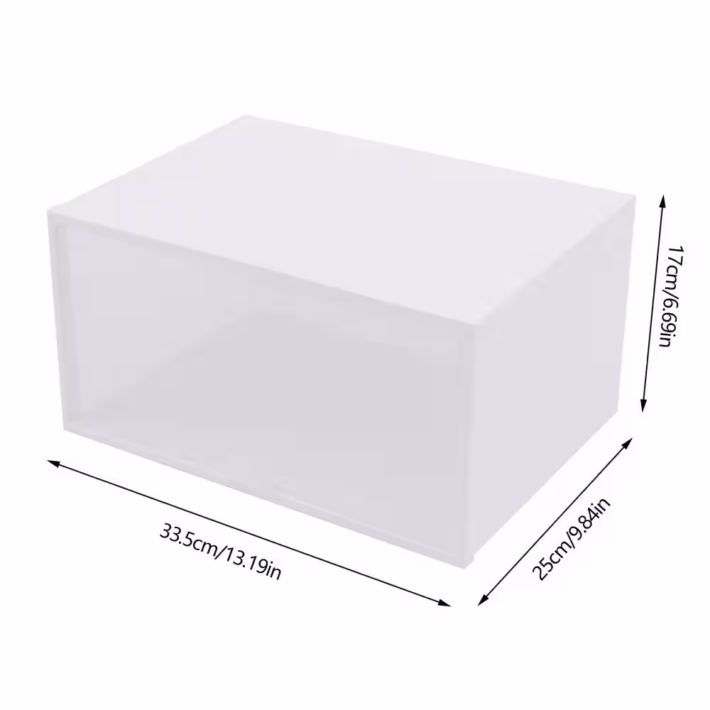 None 20-Pair Stackable White Plastic Shoe Boxes