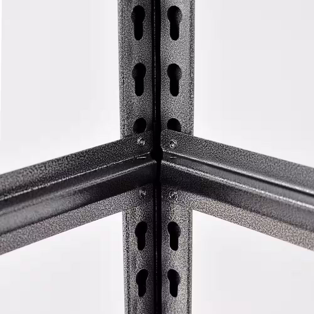 Amucolo Black 5-Tier Adjustable Heavy Duty Metal Shelving Unit Shelving Utility Rack 31.5 in. W x 15.75 in. D x 63 in. H