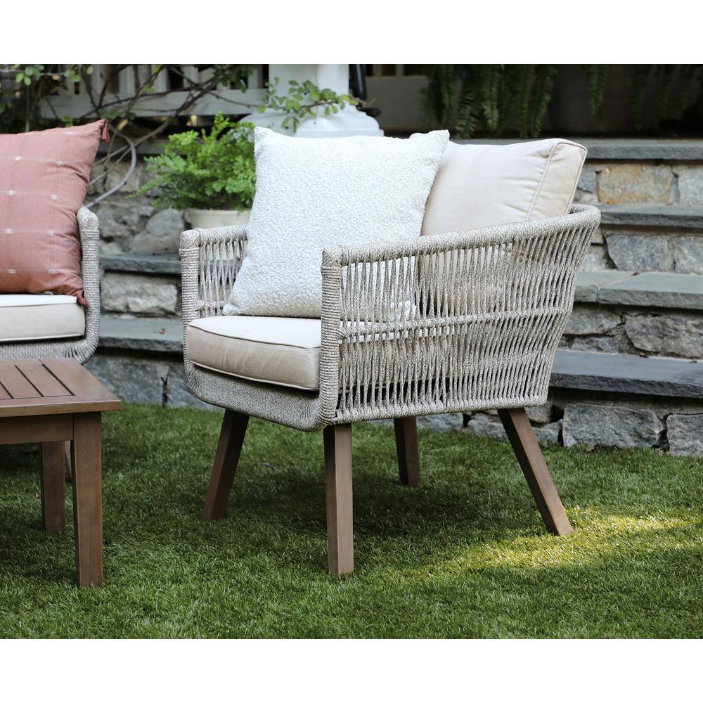 Canopy Palm 4-Piece Resin Wicker Patio Deep Seating Set with Sunbrella Cast Pumice Cushions