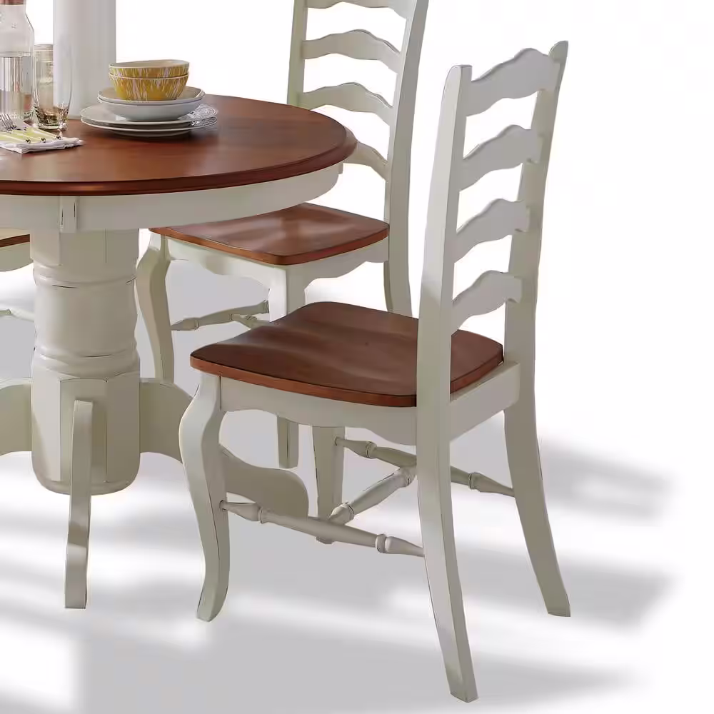 HOMESTYLES French Countryside 5-Piece Oak and Rubbed White Dining Set