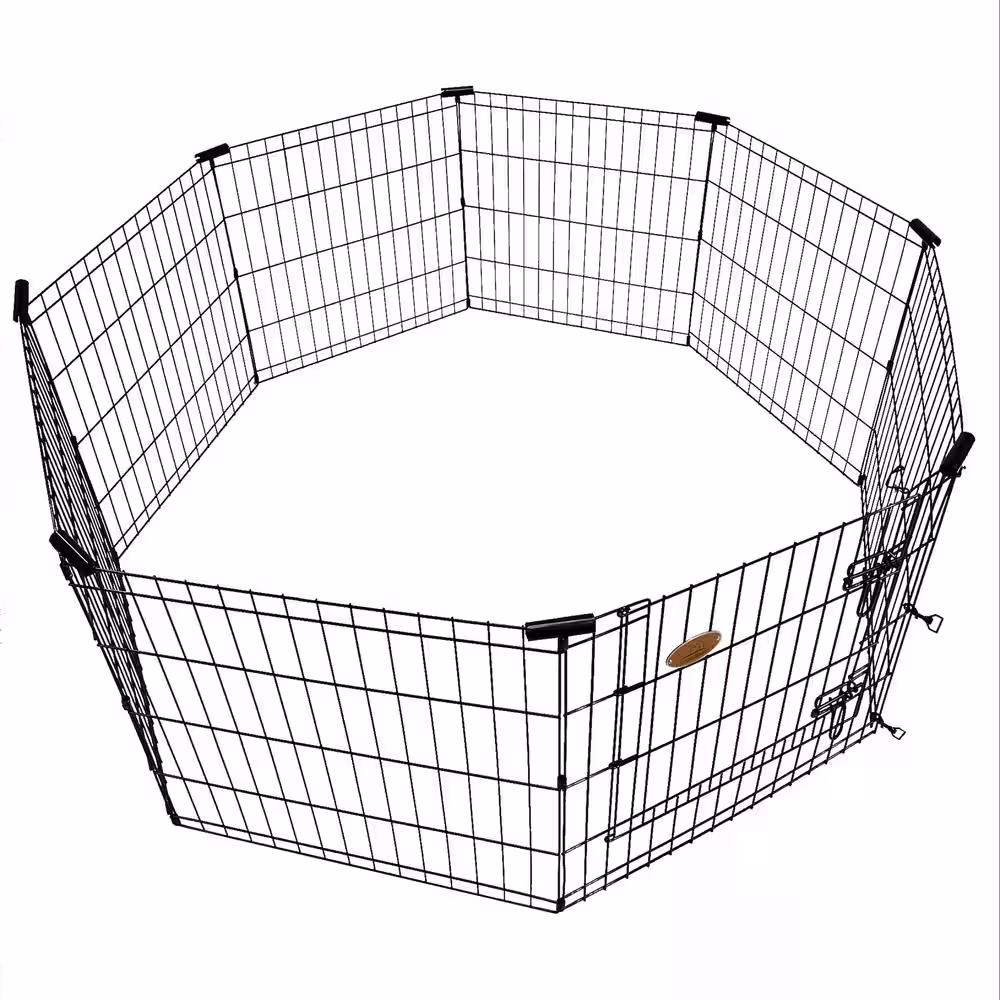 KennelMaster 8-Panel 24 in. x 24 in. Exercise Playpen with Gate