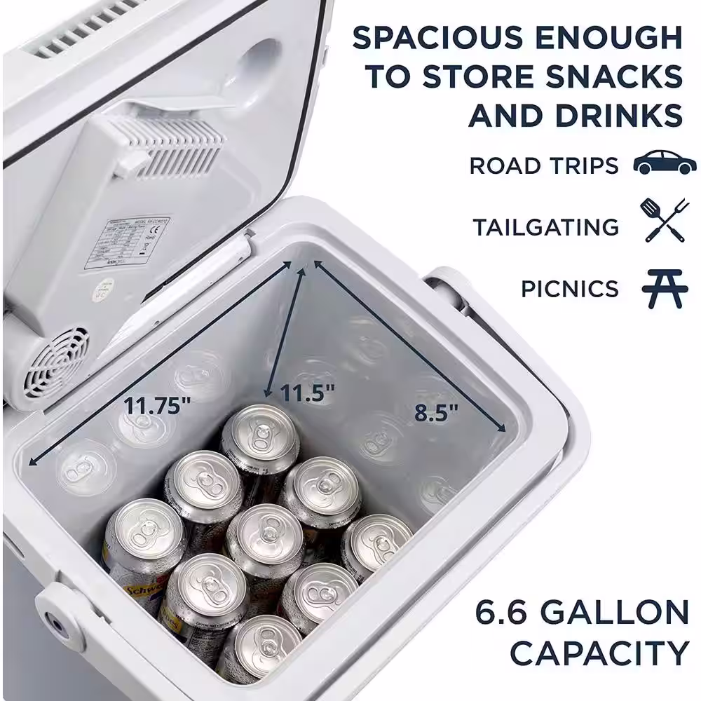 Ivation Electric Cooler (25 L), Thermoelectric Cooler, 12V Cooler and Car Fridge