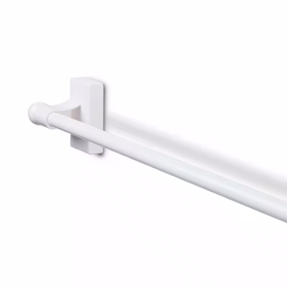 Rod Desyne 17 in. - 30 in. Magnetic Single Curtain Rod in White