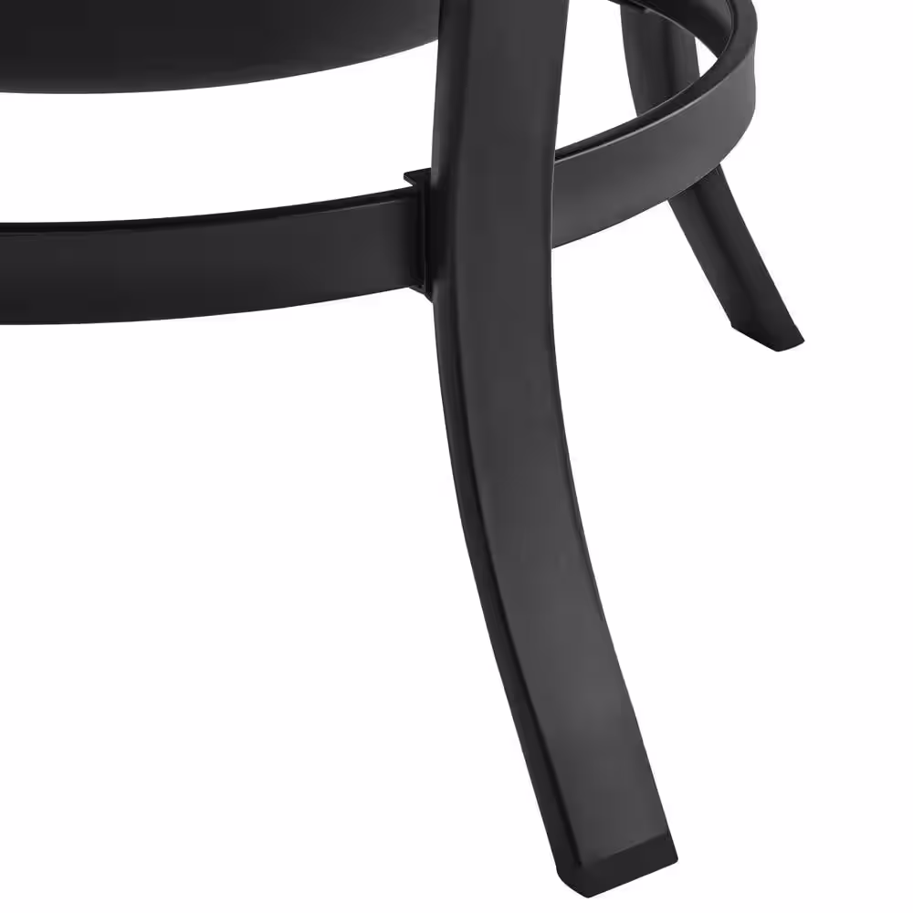 Hampton Bay Whitfield 38 in. Round Steel Black Marble Look Tile Top Wood Burning Fire Pit