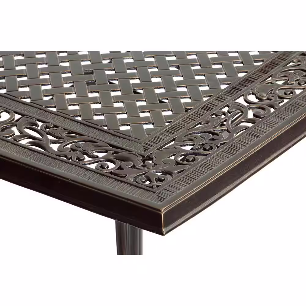 Hanover Traditions 9-Piece Aluminium Square Patio Dining Set with Eight Swivel Dining Chairs and Natural Oat Cushions, Rust Free