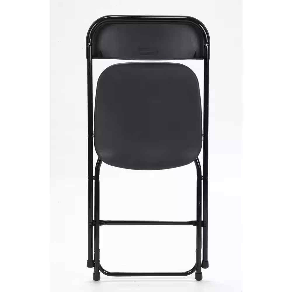 Cosco Heavy-Duty Black Contoured Back Plastic Outdoor Safe Folding Chair (Set of 8)