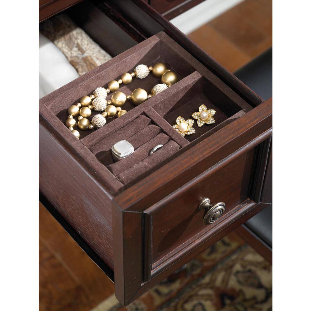 HOMESTYLES LaFayette 3-Piece Cherry Vanity Set