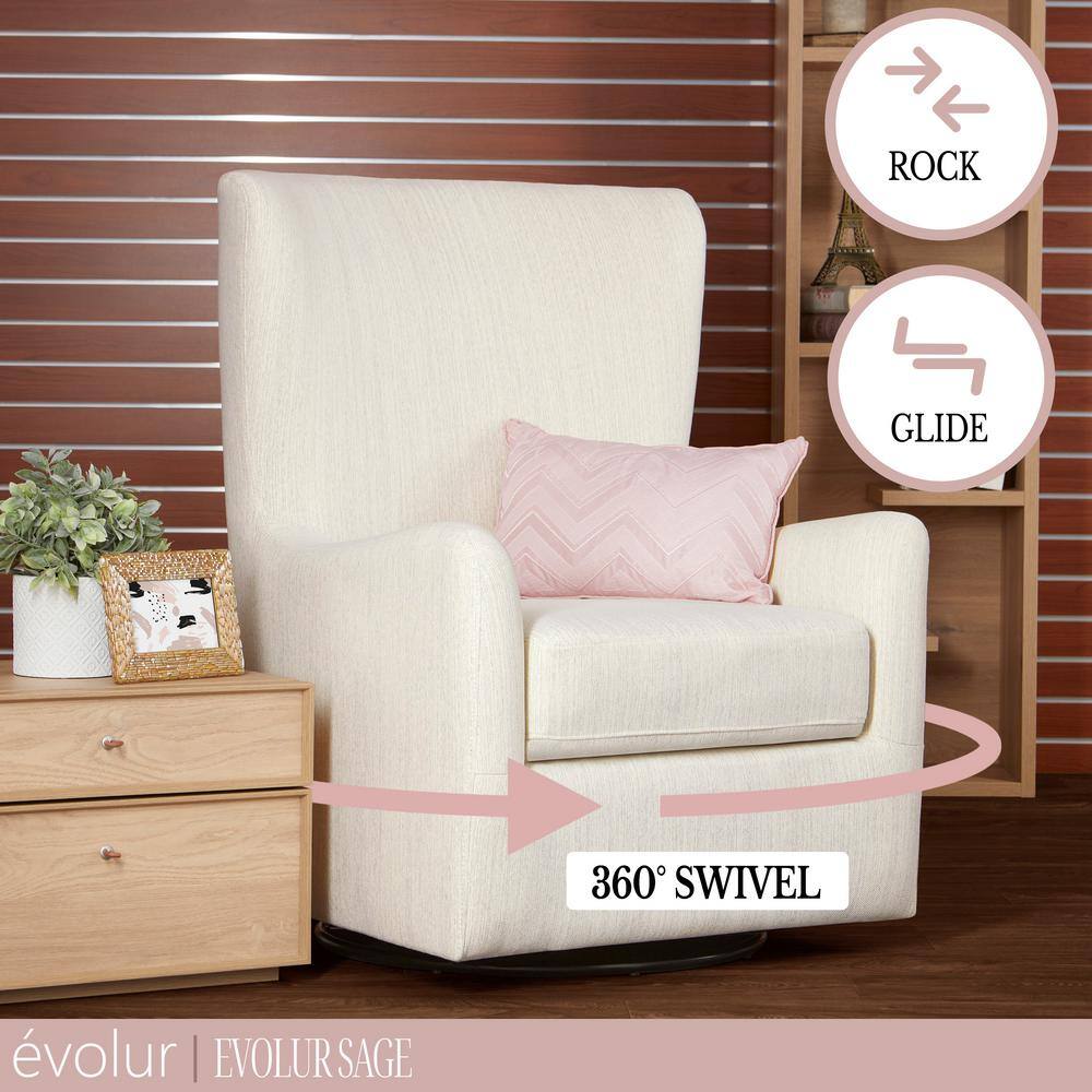 Evolur Sage Thunder Swivel Glider/Ergonomic Design/Easy Assembly Glider